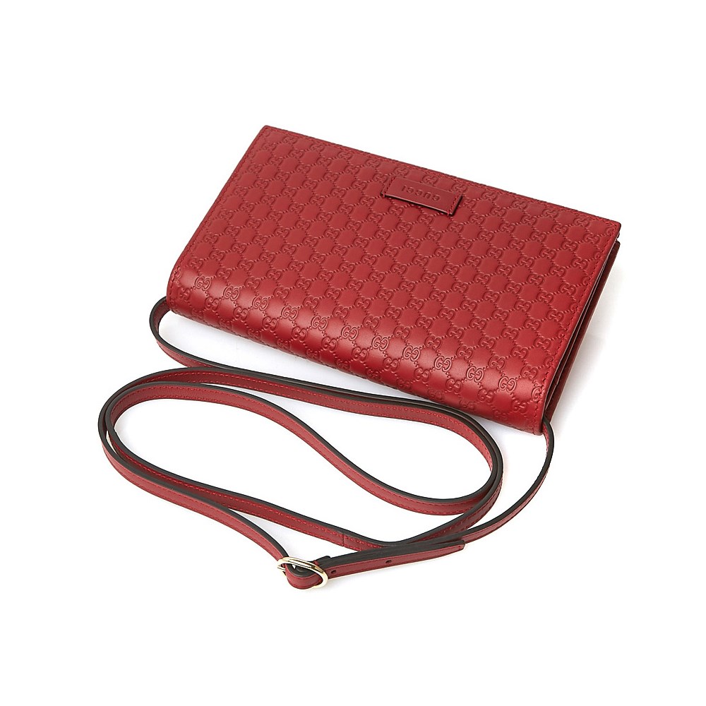 【GUCCI 古馳】466507 經典Guccissima系列雙G壓紋LOGO牛皮肩背/斜背包(紅色)