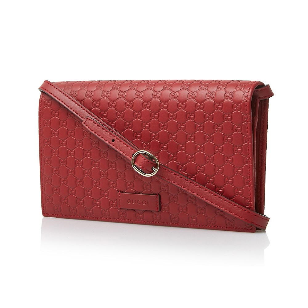 【GUCCI 古馳】466507 經典Guccissima系列雙G壓紋LOGO牛皮肩背/斜背包(紅色)