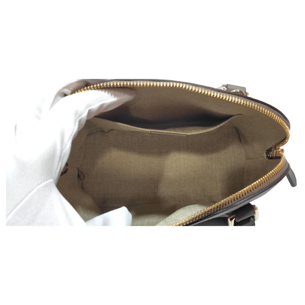 【GUCCI 古馳】449654 經典Guccissima壓紋全皮手提/斜背迷你兩用貝殼包(灰色)