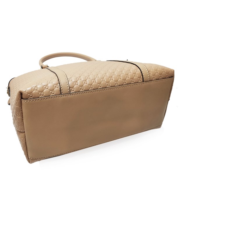 【GUCCI 古馳】449656 經典Guccissima壓紋皮革手提斜背兩用托特包(膚色)