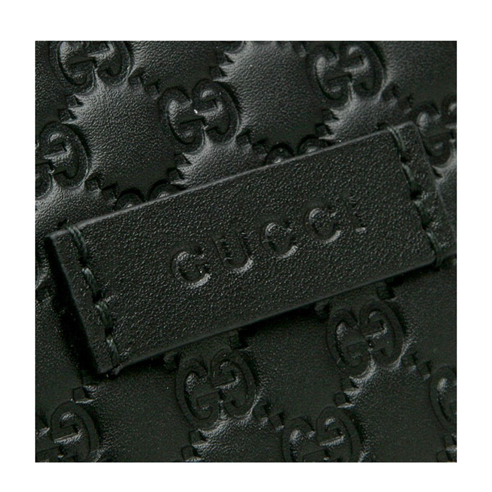 【GUCCI 古馳】449647 經典Guccissima皮革壓紋肩背托特包/購物包(黑色)
