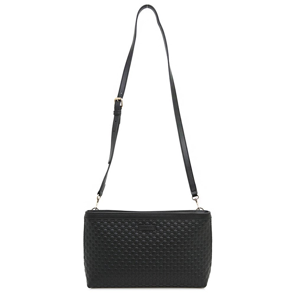 【GUCCI 古馳】607723 經典Guccissima皮革壓紋肩背斜背手拿包(黑色)