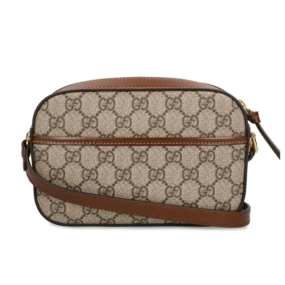 【GUCCI 古馳】760196 經典1955 Horsebit系列馬銜釦拉鍊肩背斜背迷你相機包(棕色)