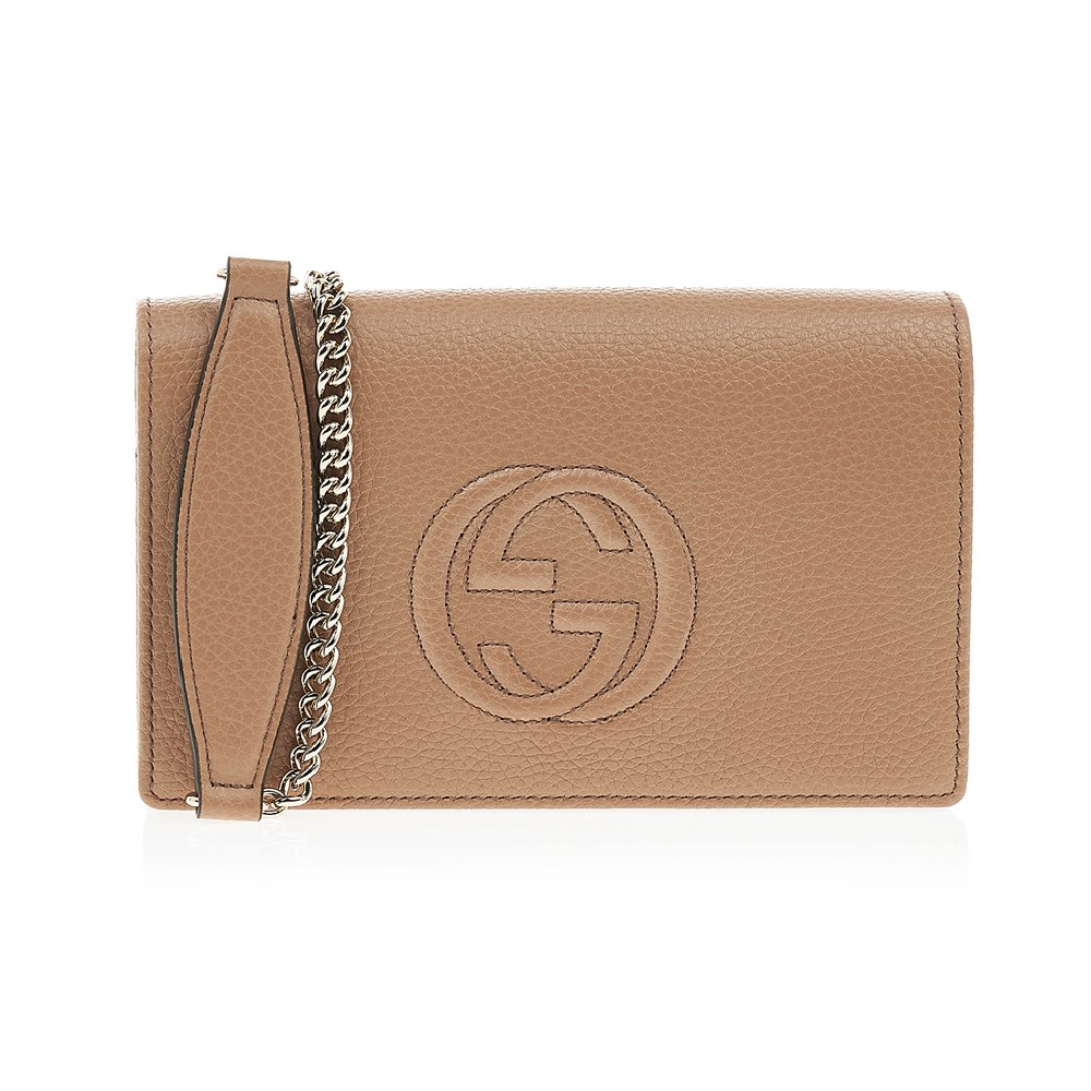 【GUCCI 古馳】 經典SOHO鍊帶WOC手拿/斜背包