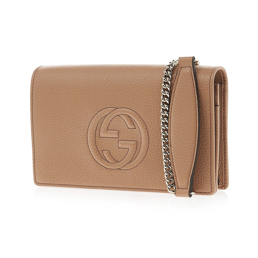 【GUCCI 古馳】 經典SOHO鍊帶WOC手拿/斜背包