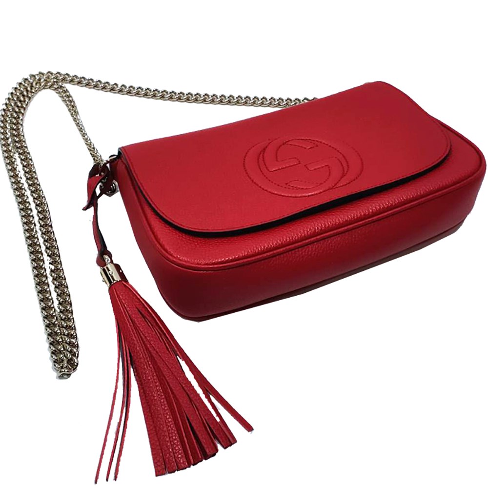 【GUCCI 古馳】 536224經典SOHO鍊帶WOC手拿/斜背包 