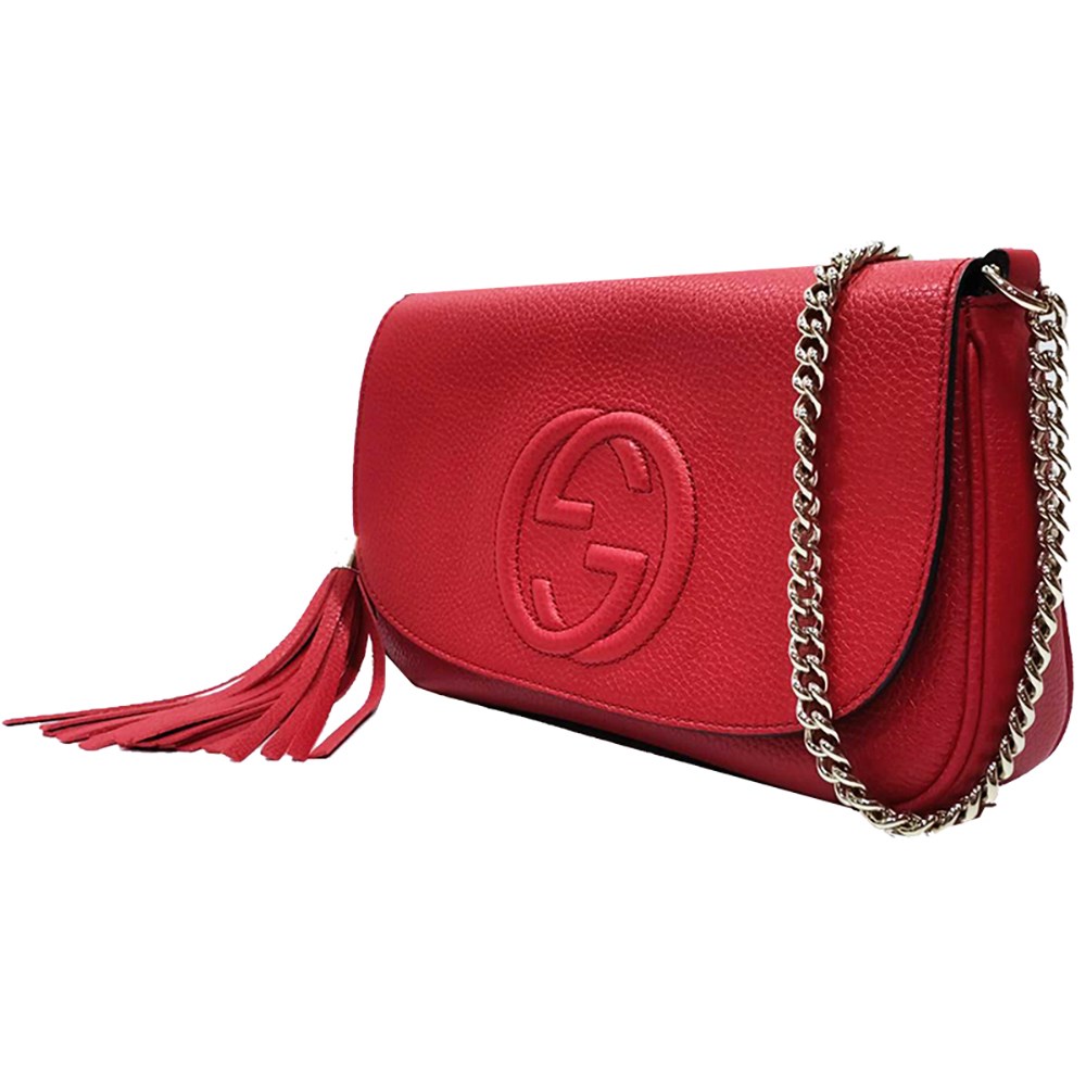 【GUCCI 古馳】 536224經典SOHO鍊帶WOC手拿/斜背包 