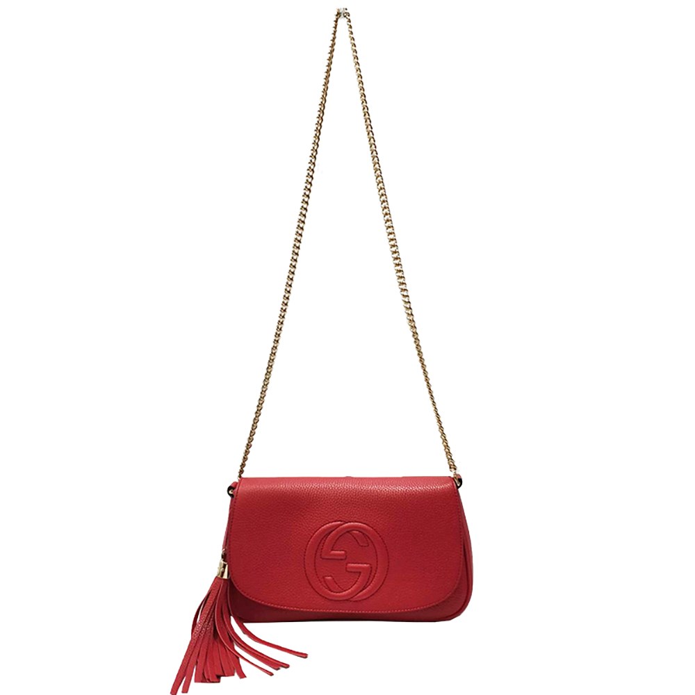 【GUCCI 古馳】 536224經典SOHO鍊帶WOC手拿/斜背包 