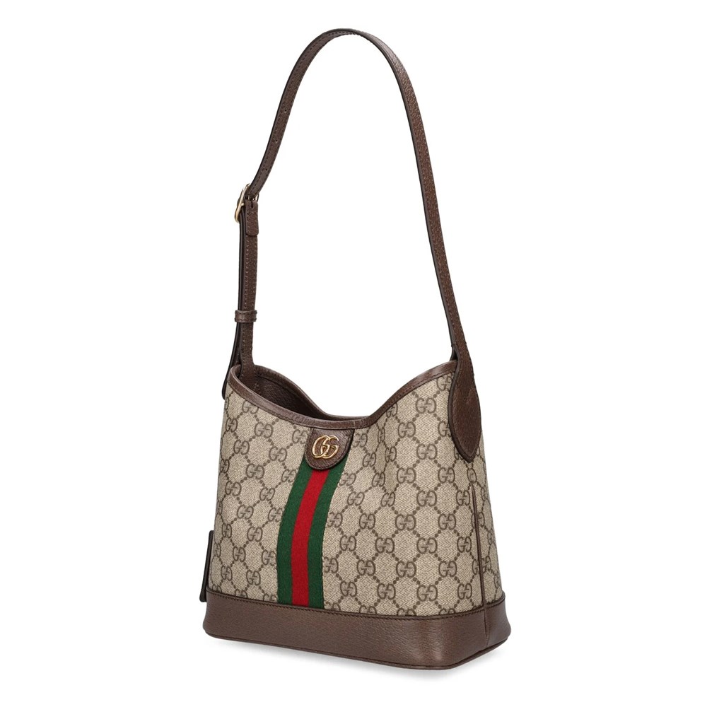 【GUCCI 古馳】781402 經典ophidia系列GG Supreme帆布單肩斜背小型托特包(棕色)