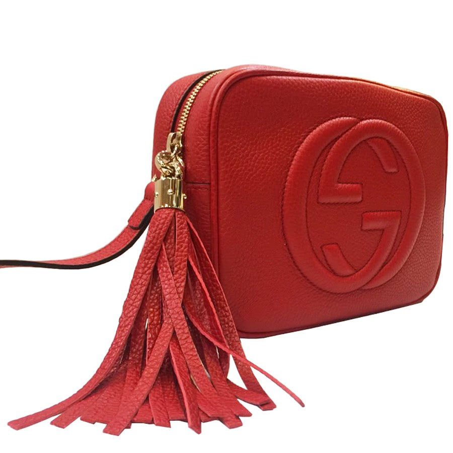 【GUCCI 古馳】308364 SOHO系列大LOGO流蘇吊飾小牛皮單肩/斜背包