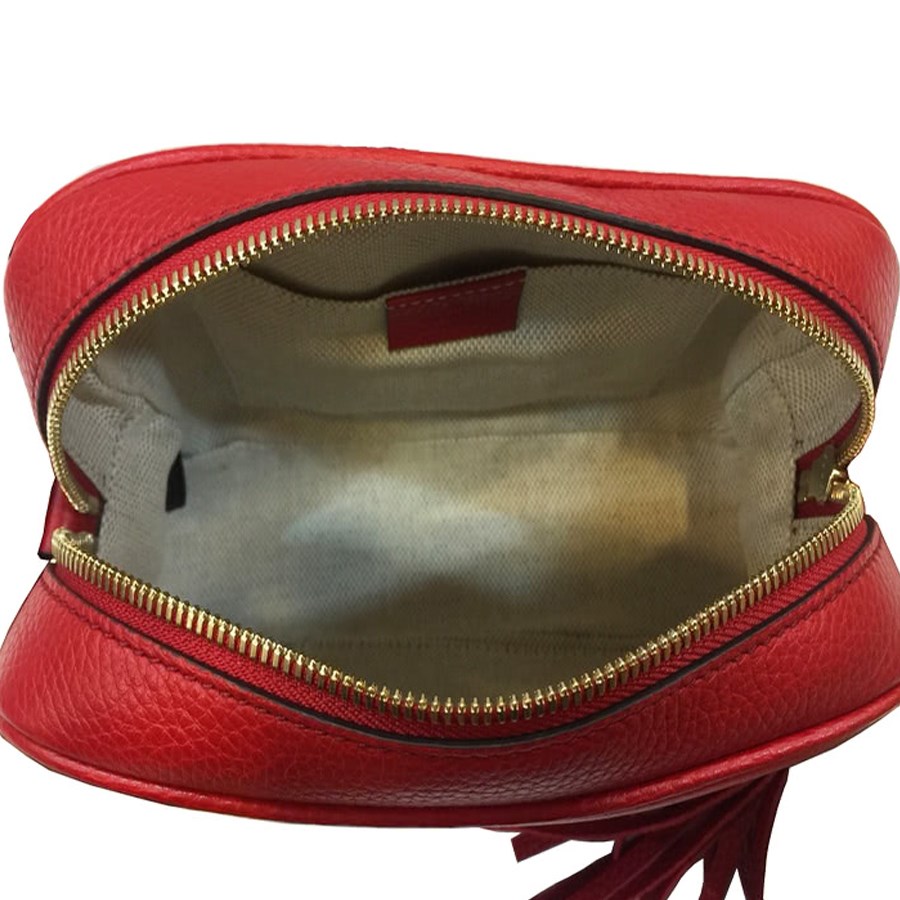 【GUCCI 古馳】308364 SOHO系列大LOGO流蘇吊飾小牛皮單肩/斜背包