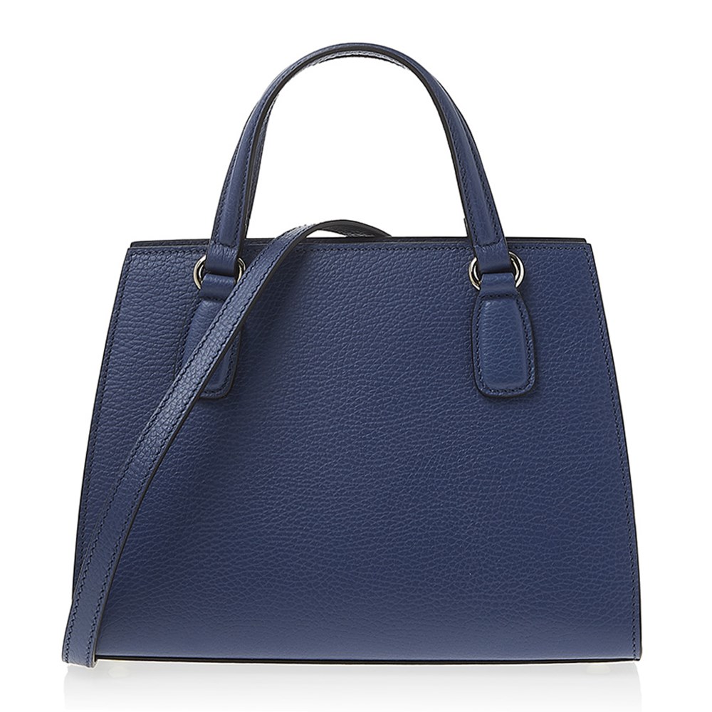 【GUCCI 古馳】 607722 經典SOHO系列雙G LOGO牛皮手提/斜背兩用包 