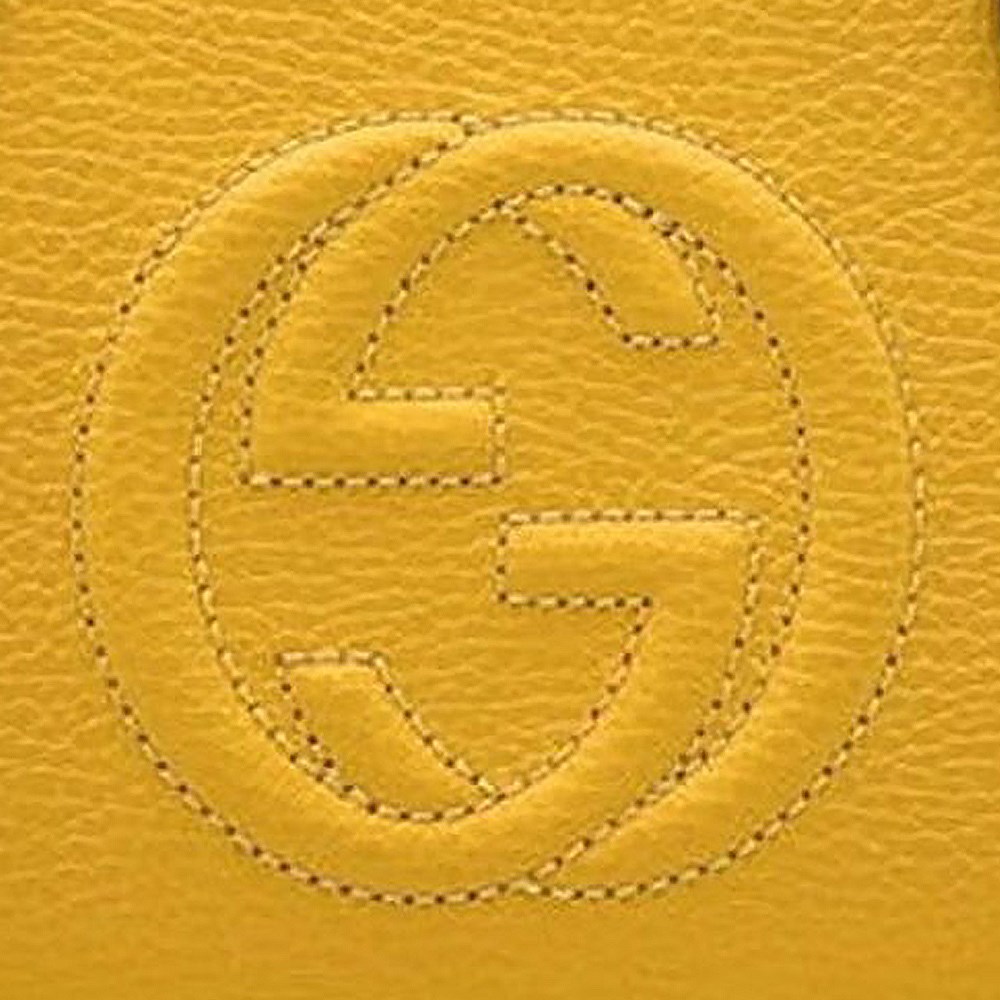 【GUCCI 古馳】 607722 經典SOHO系列雙G LOGO牛皮手提/斜背兩用包  