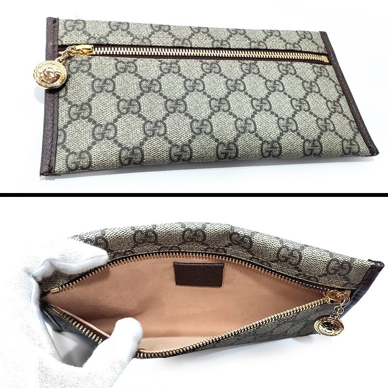 【GUCCI 古馳】537219 經典GG LOGO帆布Rajah系列水鑽虎頭托特包(棕色)