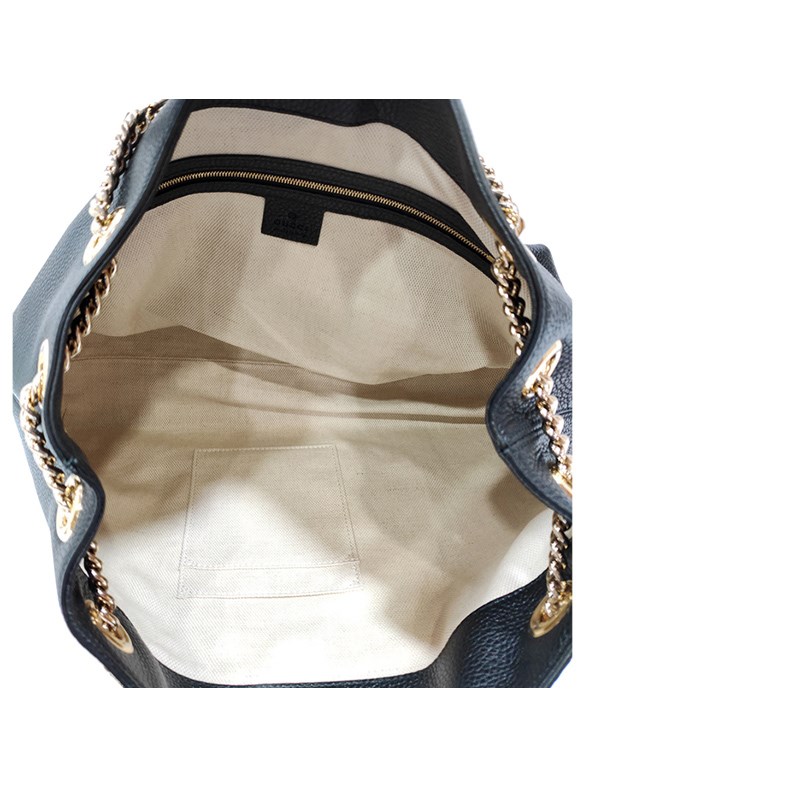 【GUCCI 古馳】 536196 SOHO雙G LOGO 流蘇雙鍊手提/肩背兩用包