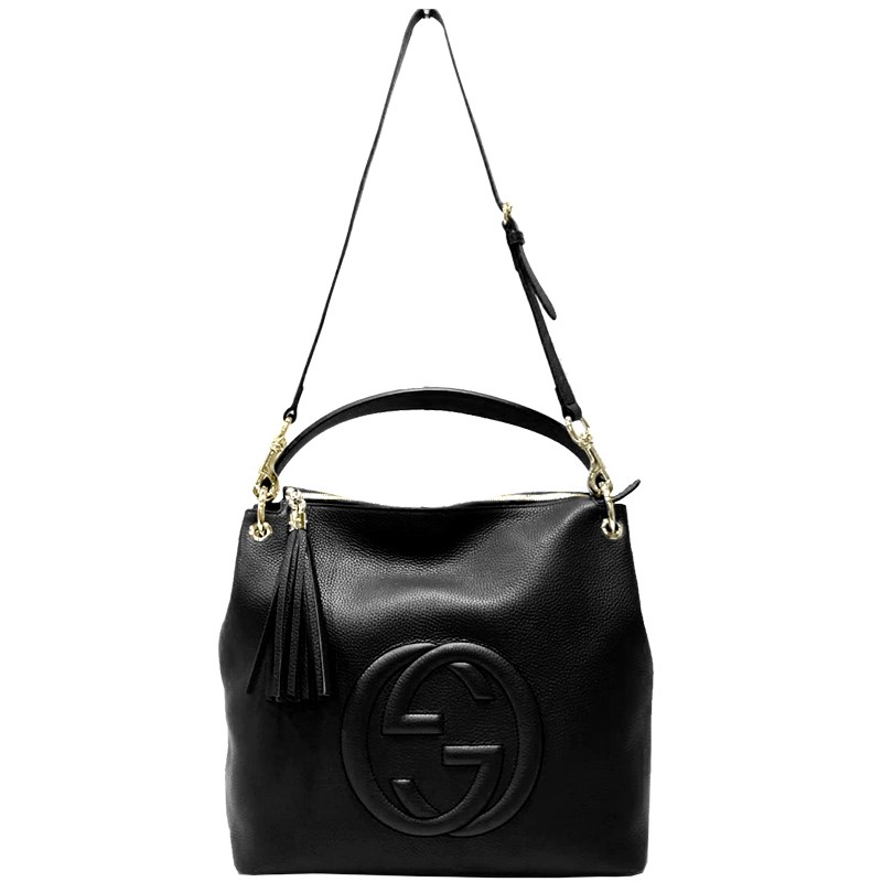 【GUCCI 古馳】536194 SOHO流蘇荔枝牛皮肩背/斜背兩用包