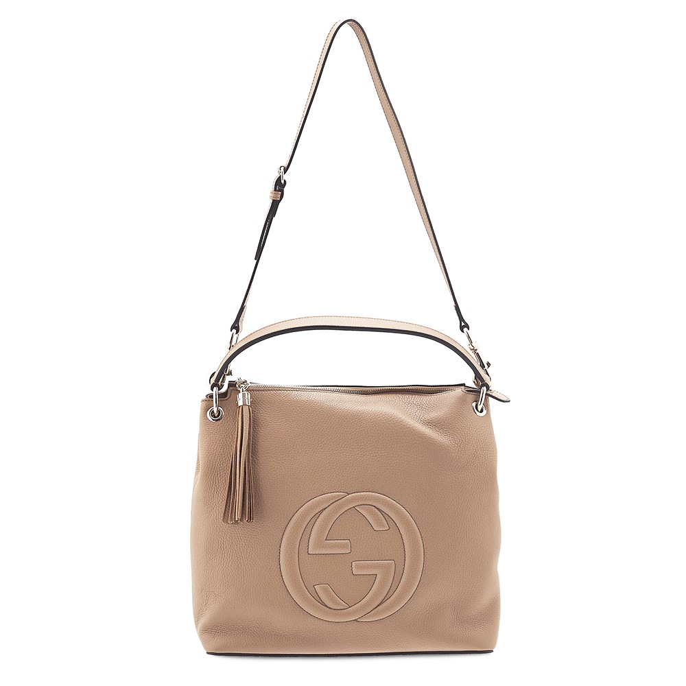 【GUCCI 古馳】536194 SOHO流蘇荔枝牛皮肩背/斜背兩用包