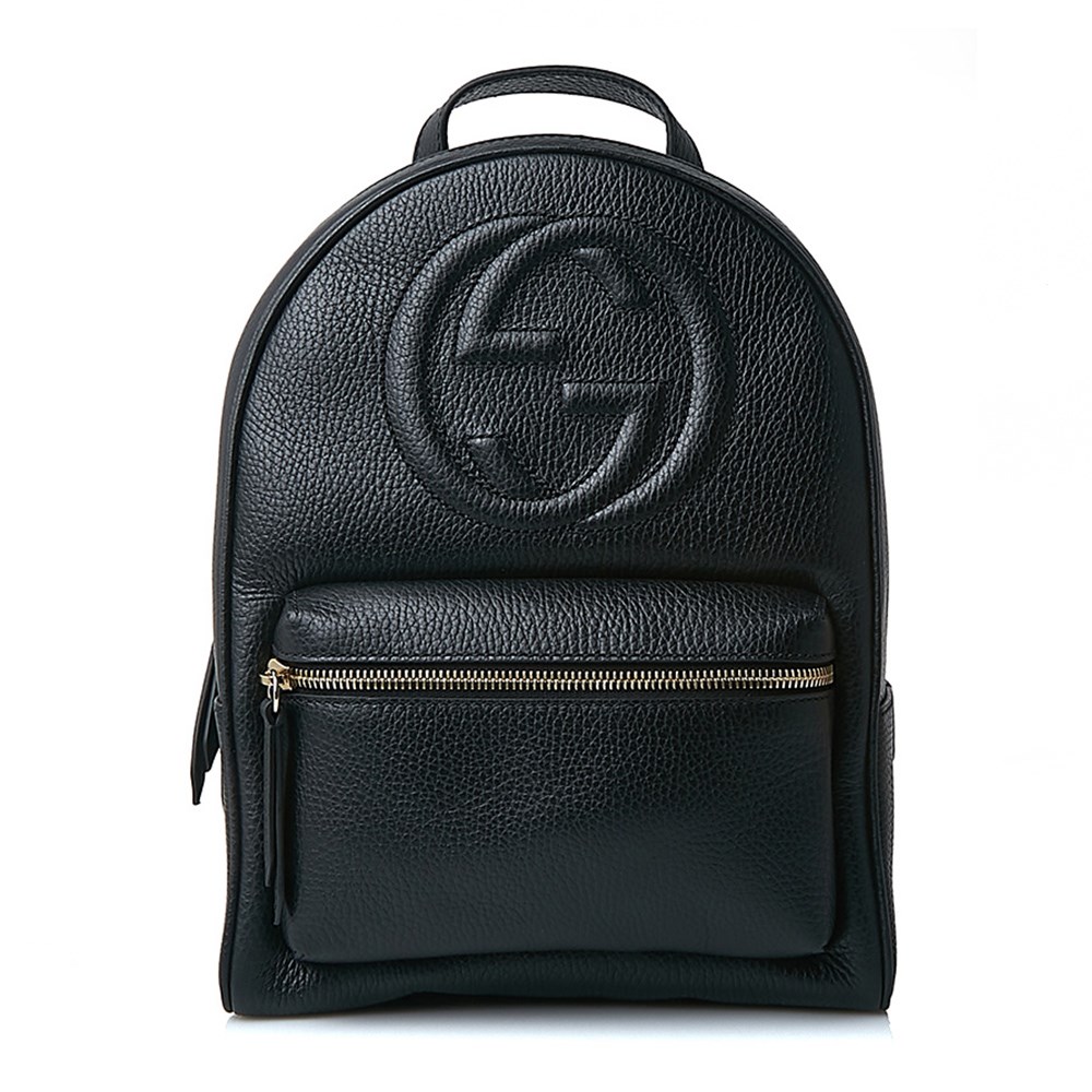 【GUCCI 古馳】536192 經典SOHO系列GG LOGO牛皮金鍊後背包