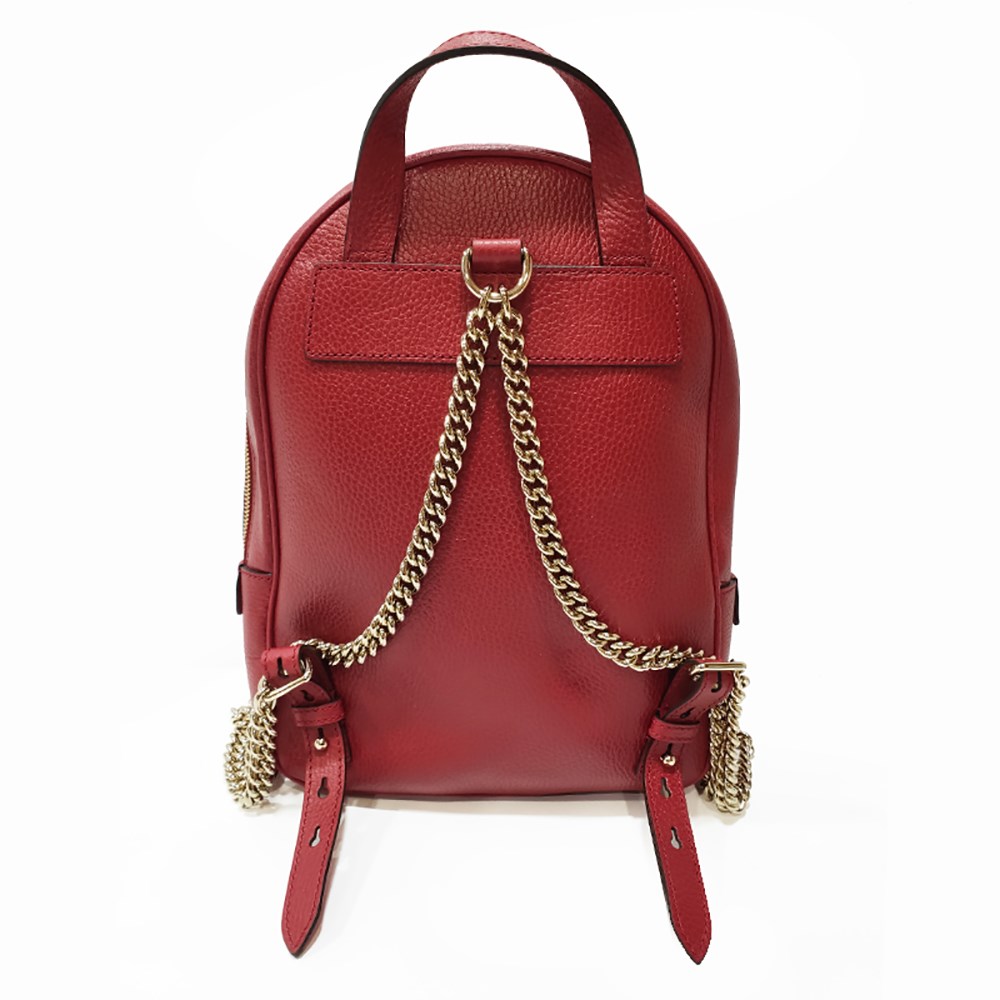 【GUCCI 古馳】536192 經典SOHO系列GG LOGO牛皮金鍊後背包