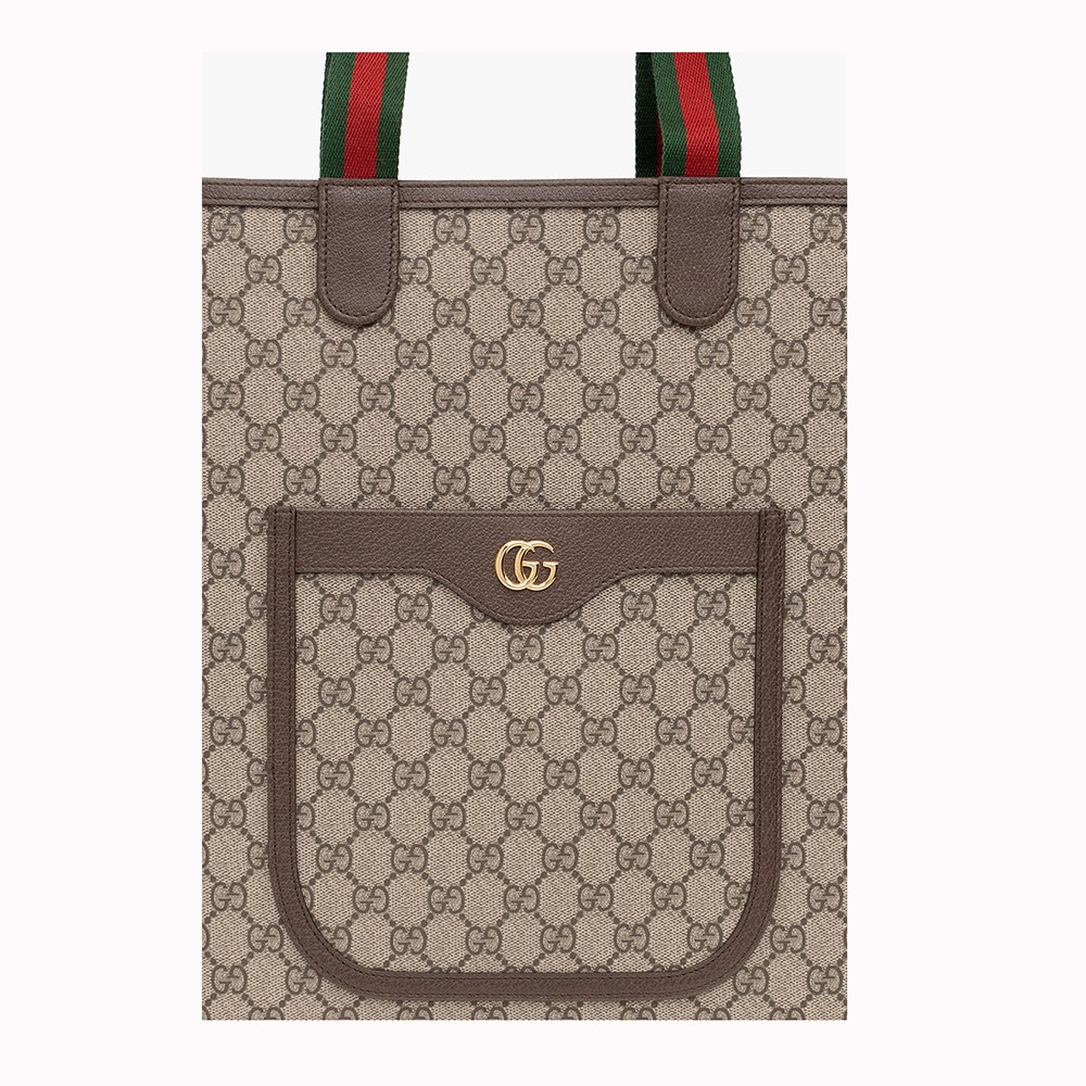 【GUCCI 古馳】744544 經典Ophidia系列GG Supreme帆布直立式肩背托特包