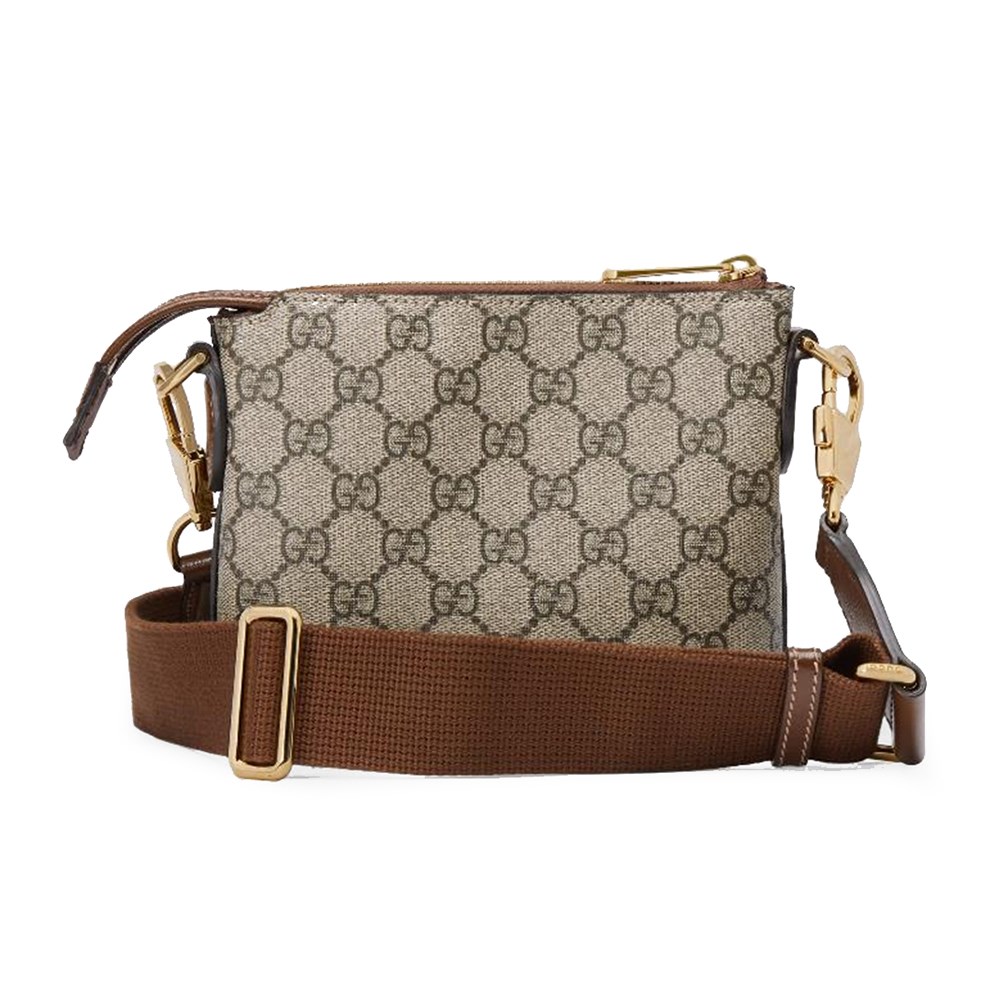 【GUCCI 古馳】 723306 經典INTERLOCKING G系列帆布迷你手拿包/斜背包