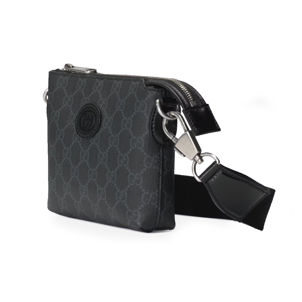 【GUCCI 古馳】 723306 經典INTERLOCKING G系列帆布迷你手拿包/斜背包