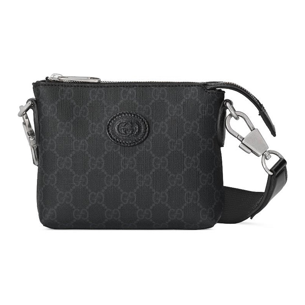 【GUCCI 古馳】 723306 經典INTERLOCKING G系列帆布迷你手拿包/斜背包