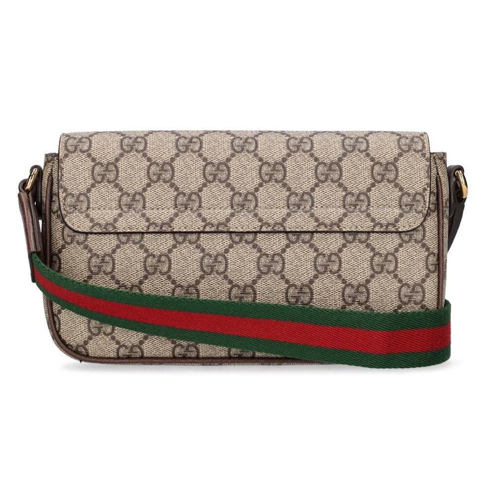 【GUCCI 】764961 經典ophidia系列GG supreme帆布迷你翻蓋肩背/斜背包(棕色)