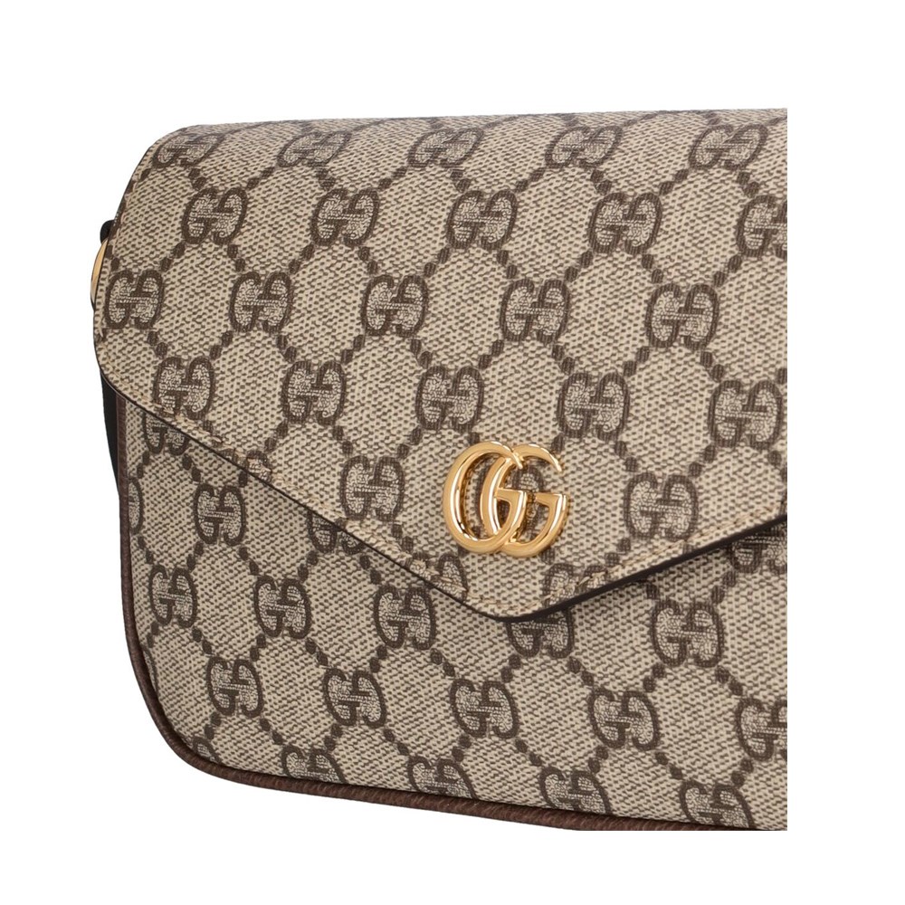 【GUCCI 】764961 經典ophidia系列GG supreme帆布迷你翻蓋肩背/斜背包(棕色)