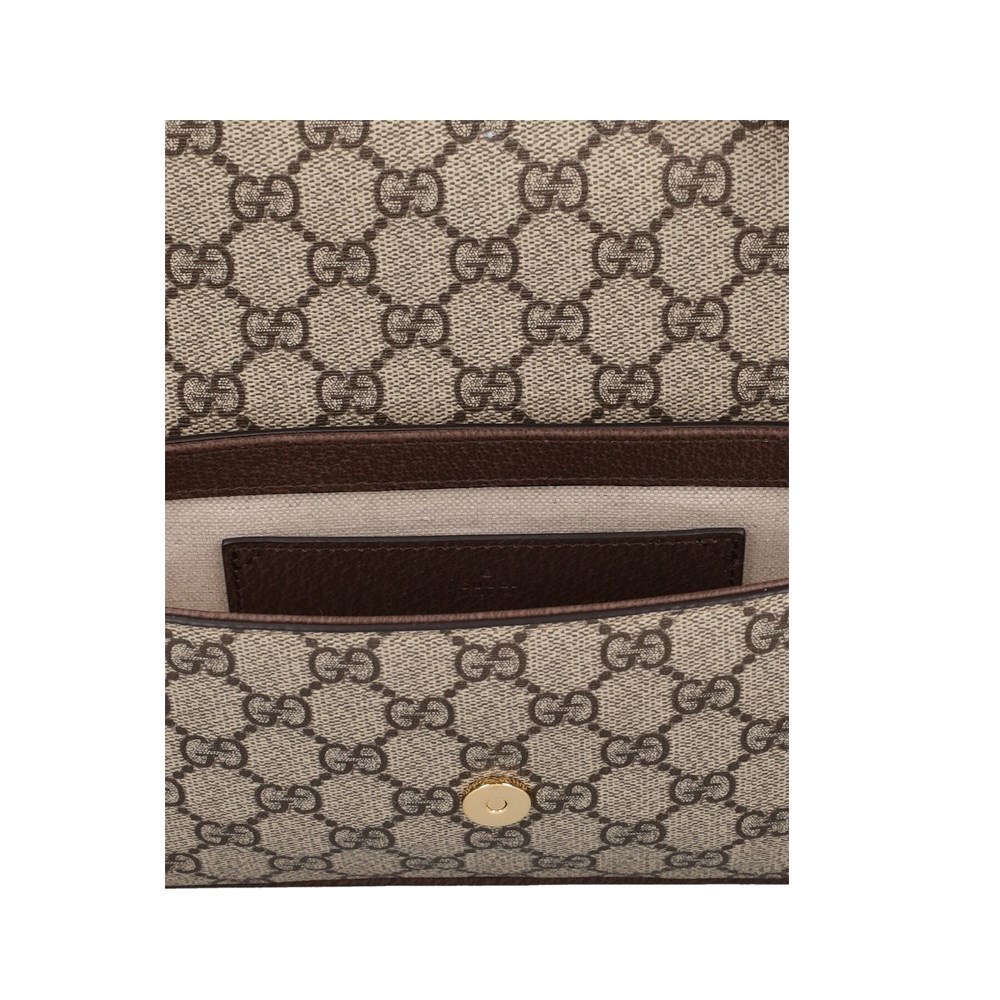 【GUCCI 】764961 經典ophidia系列GG supreme帆布迷你翻蓋肩背/斜背包(棕色)