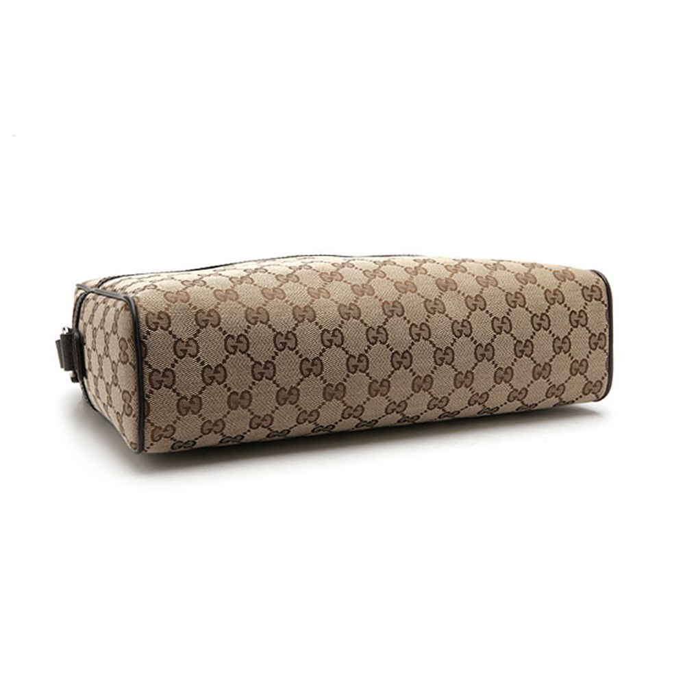 【GUCCI 古馳】449173 經典雙G LOGO牛皮飾邊方形斜背包