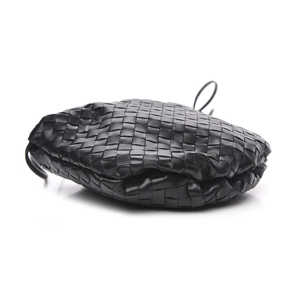【BOTTEGA VENETA 寶緹嘉 】651905經典編織小羊皮The Mini Bulb系列迷你束繩斜背手提包(黑色)