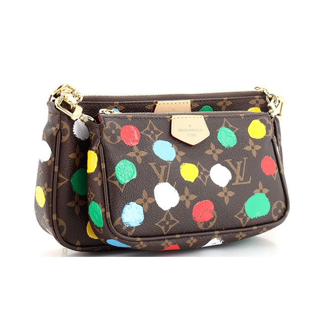 【Louis Vuitton 路易威登】M46385 草間彌生聯名款Multi Pochette Accessoires五合一肩背/斜背包(彩色)