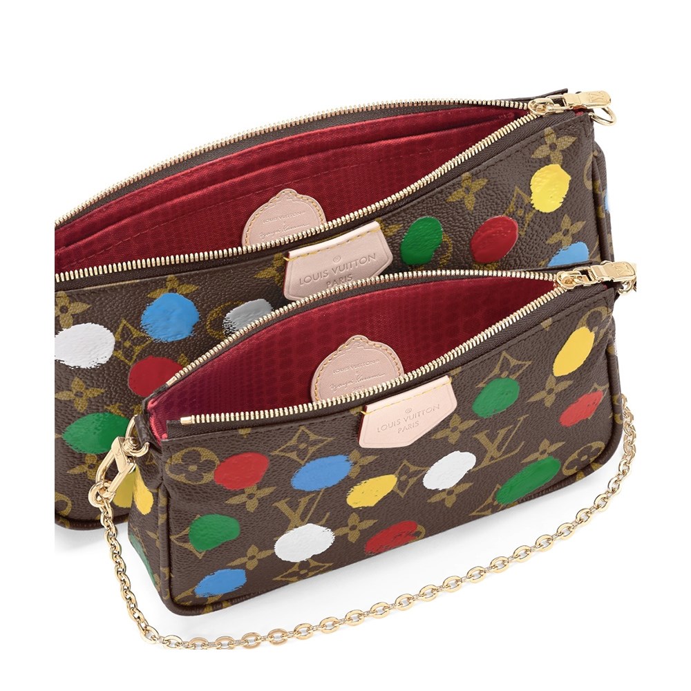 【Louis Vuitton 路易威登】M46385 草間彌生聯名款Multi Pochette Accessoires五合一肩背/斜背包(彩色)
