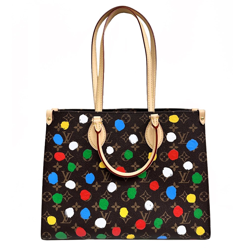 【Louis Vuitton 路易威登】 M46379 獨家2023草間彌生聯名款LV X YK ONTHEGO手提/單肩包(彩色MM)