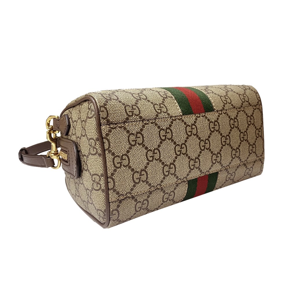 【GUCCI 古馳】772053 經典OPHIDIA迷你波士頓手提斜背兩用包-棕色