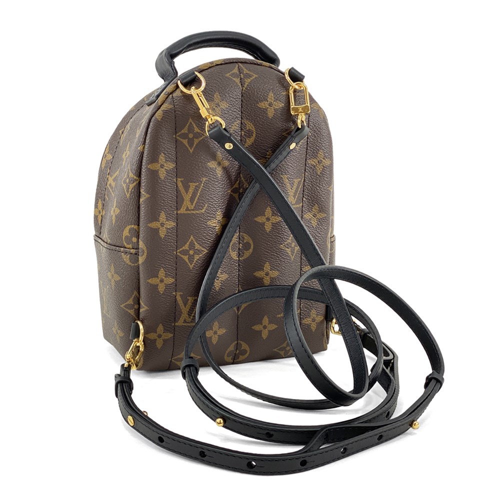 【Louis Vuitton 路易威登】M44873 經典爆款Palm Springs Mini Monogram帆布迷你斜背/後背包(棕色)