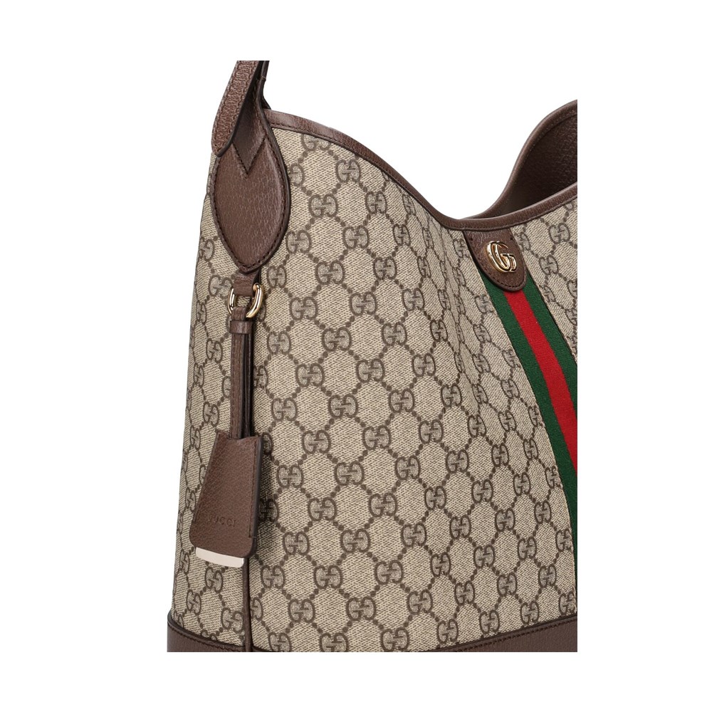 【GUCCI 古馳】781392 2024新款經典ophidia系列GG Supreme帆布單肩托特包(棕色)