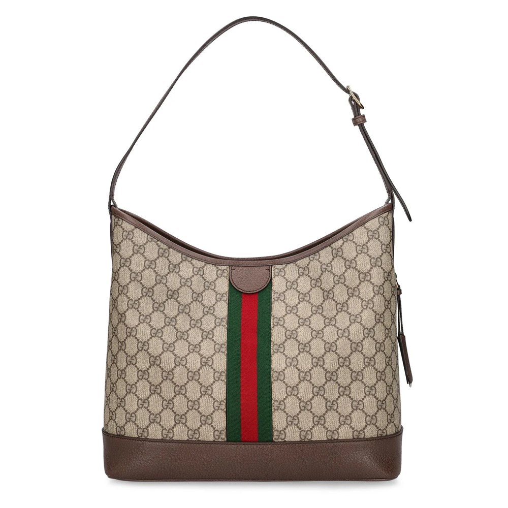【GUCCI 古馳】781392 2024新款經典ophidia系列GG Supreme帆布單肩托特包(棕色)