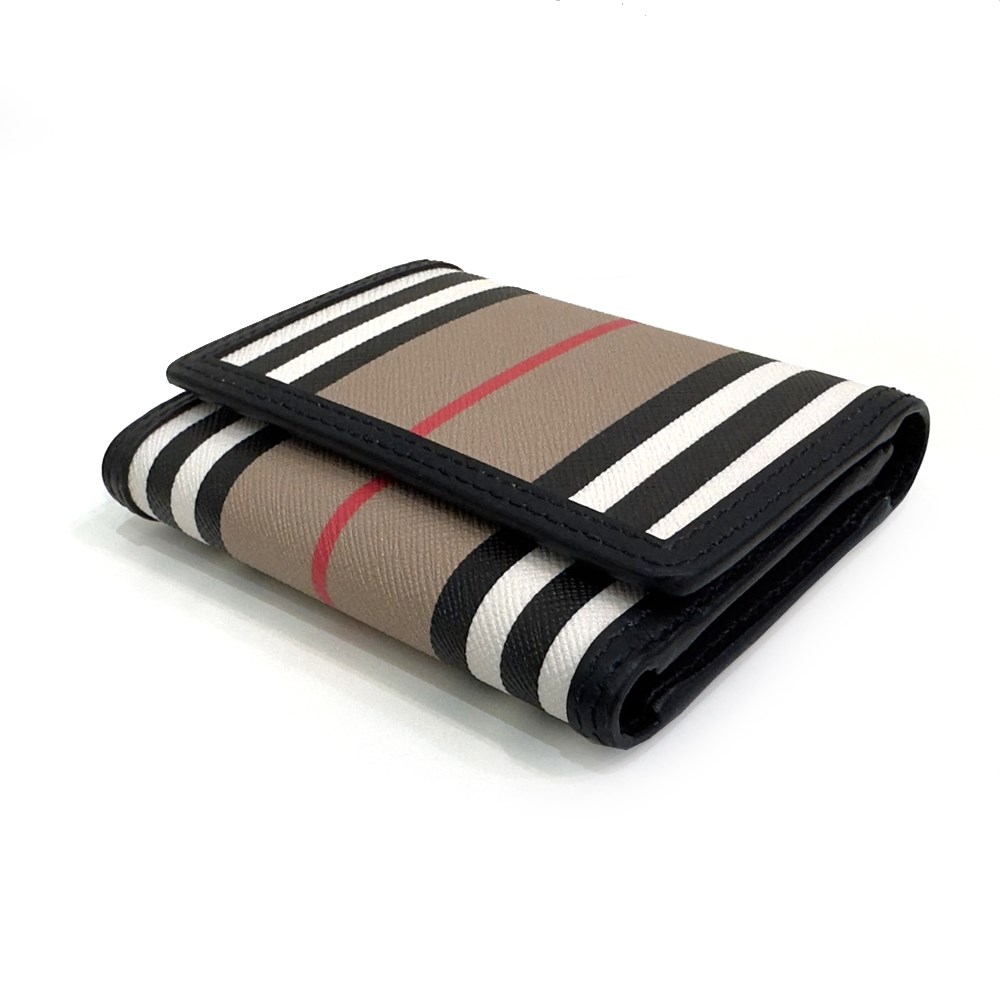 【BURBERRY 巴寶莉】80730821 經典格紋帆布信封式中夾(黑色)