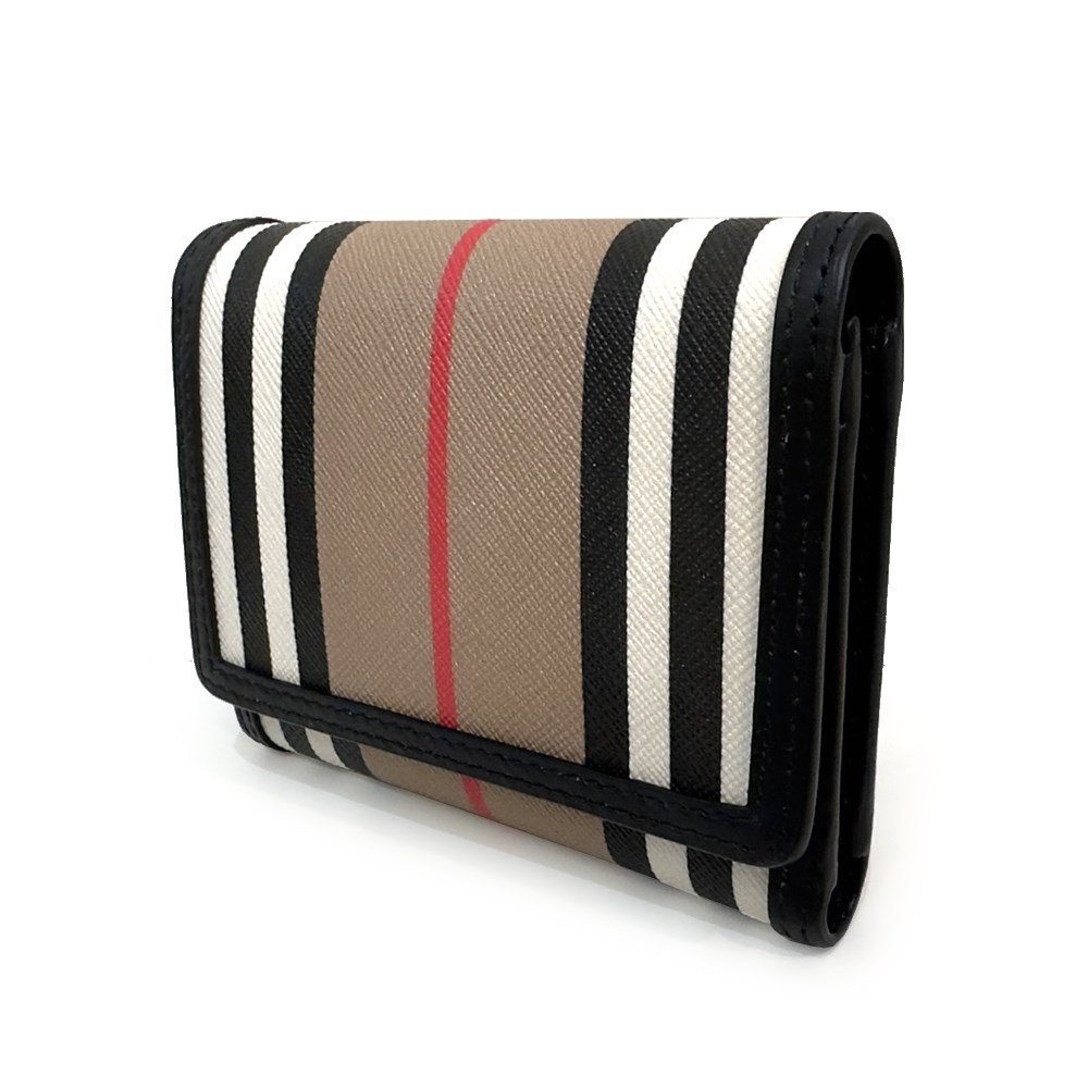 【BURBERRY 巴寶莉】80730821 經典格紋帆布信封式中夾(黑色)