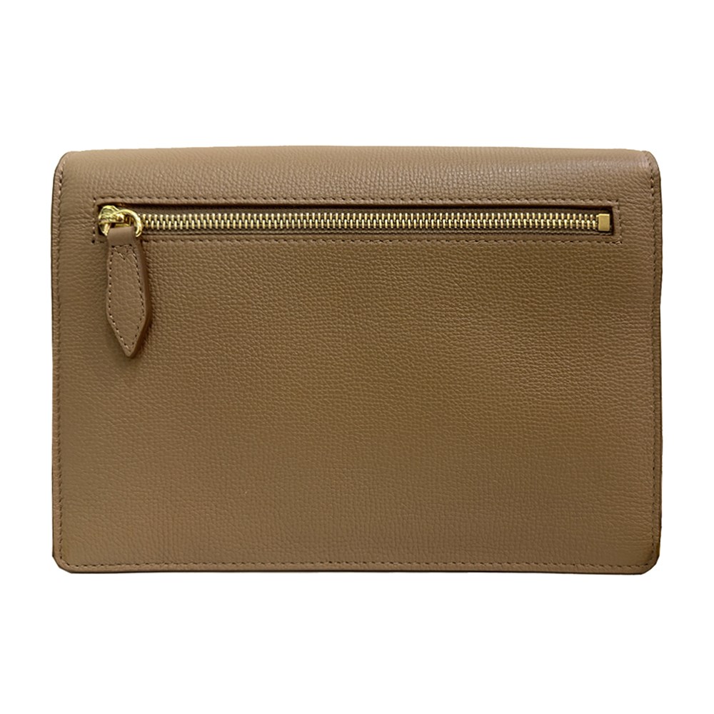 【BURBERRY 巴寶莉】80801581 經典Small Macken系列格紋棉麻拼色肩背/斜背郵差包(米色)