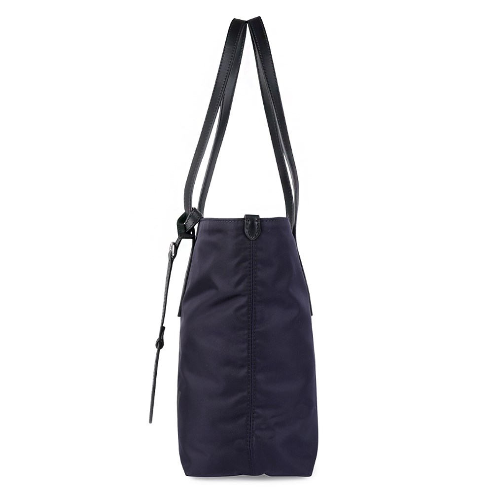 【BURBERRY 巴寶莉】80528581 經典燙印LOGO尼龍手提肩購物包托特包(深藍色)