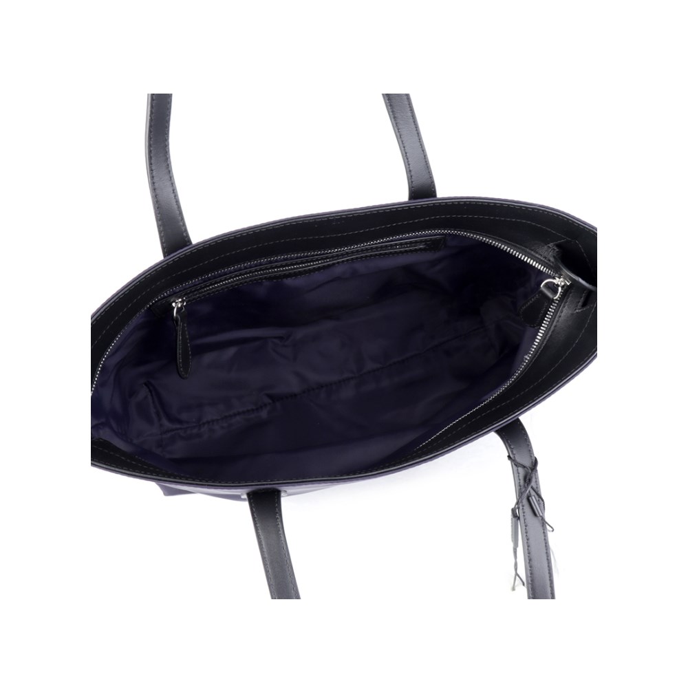 【BURBERRY 巴寶莉】80528581 經典燙印LOGO尼龍手提肩購物包托特包(深藍色)