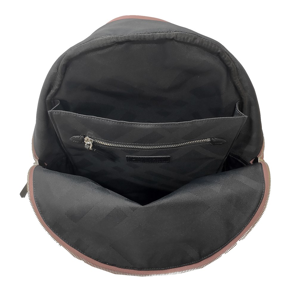 【BURBERRY 巴寶莉】80361631 經典Abbeydale系列銀色LOGO尼龍拉鍊後背包(粉色)