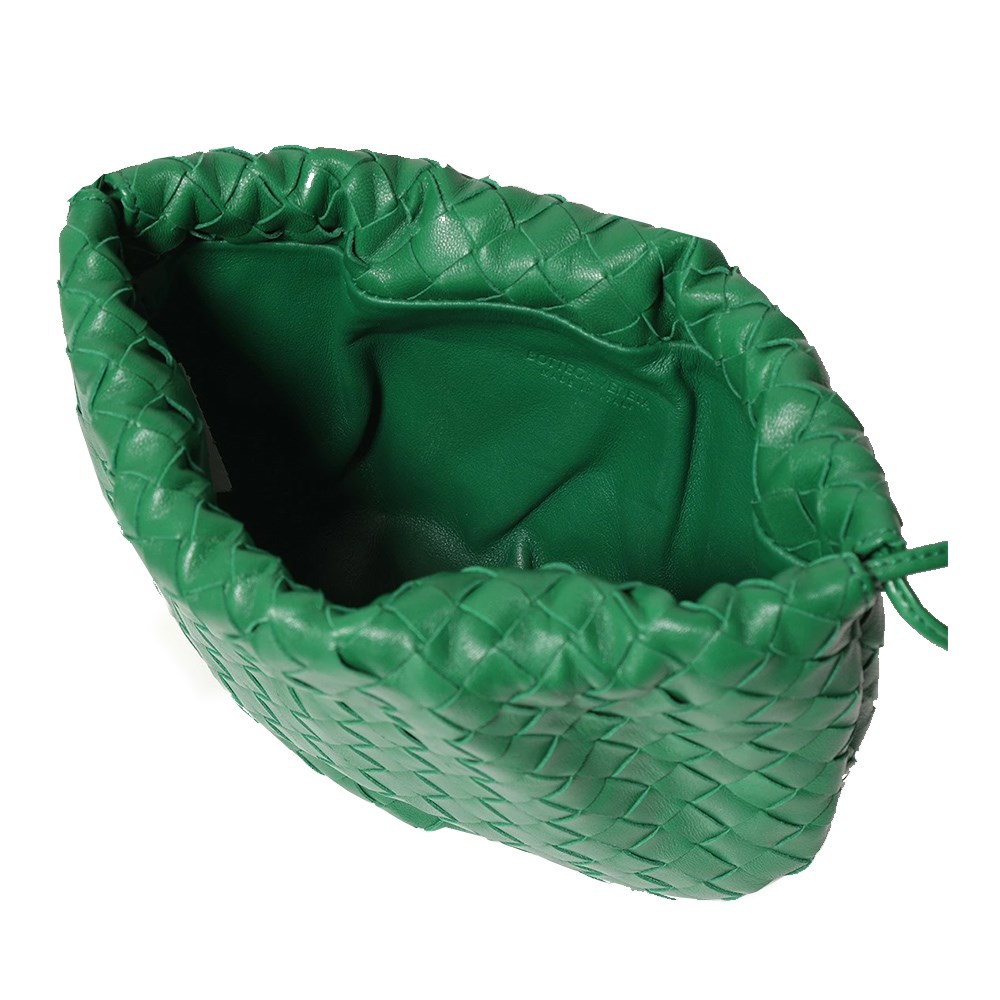 【BOTTEGA VENETA 寶緹嘉 】651905經典編織小羊皮The Mini Bulb系列迷你束繩斜背手提包(綠色)