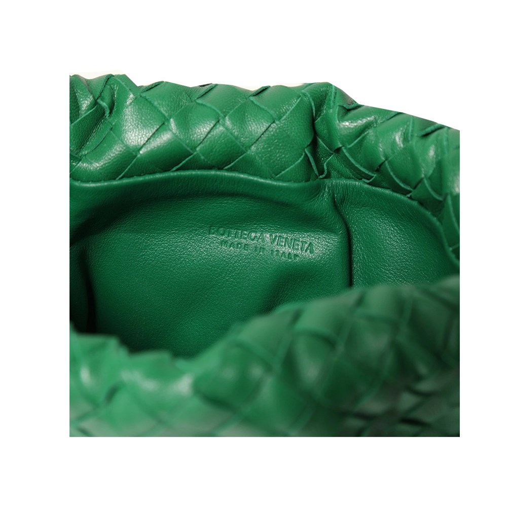 【BOTTEGA VENETA 寶緹嘉 】651905經典編織小羊皮The Mini Bulb系列迷你束繩斜背手提包(綠色)