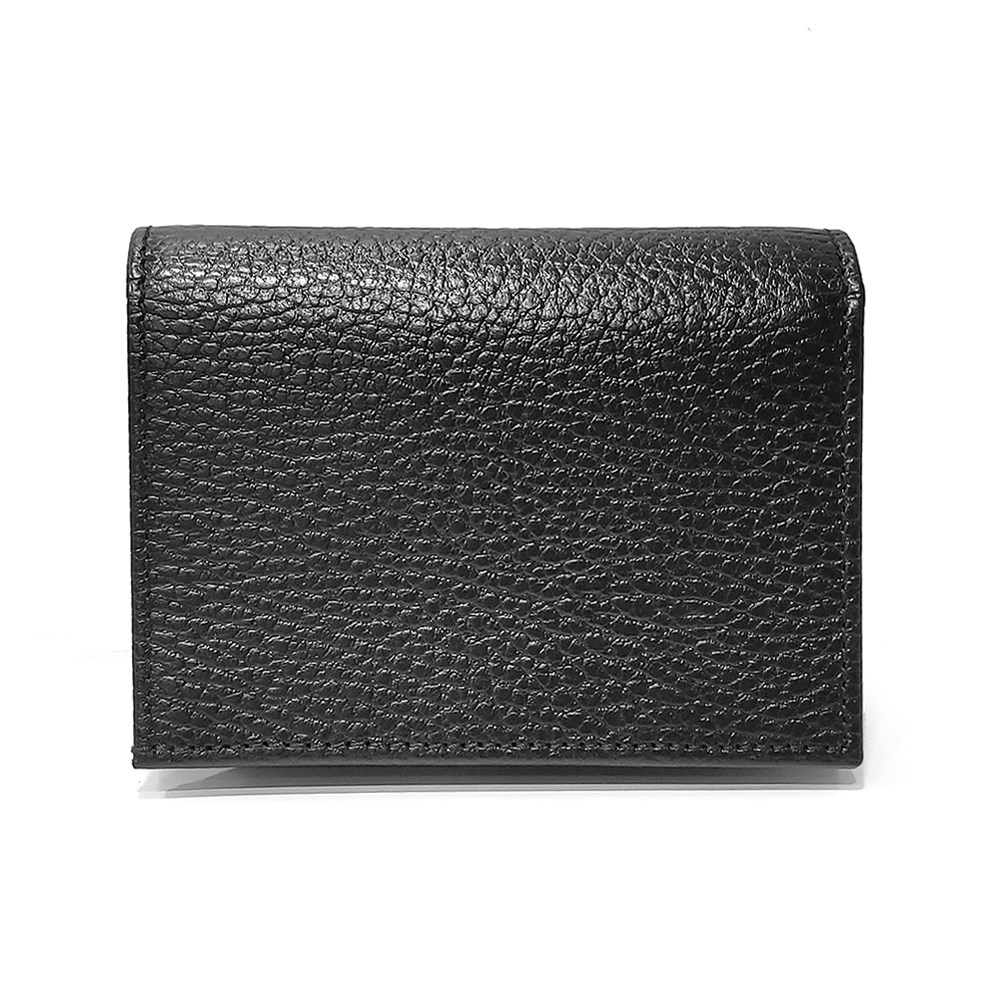 【GUCCI 】456126 經典金屬雙G LOGO荔枝紋牛皮暗釦萬用信用卡/短夾 -複製