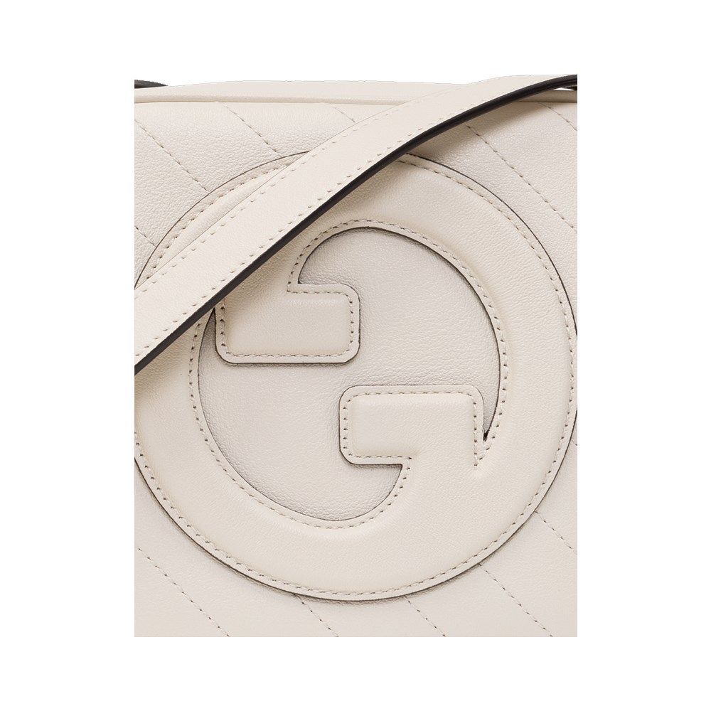 【GUCCI 古馳】742360 新款BLONDIE流蘇吊飾相機包斜背包(白色)