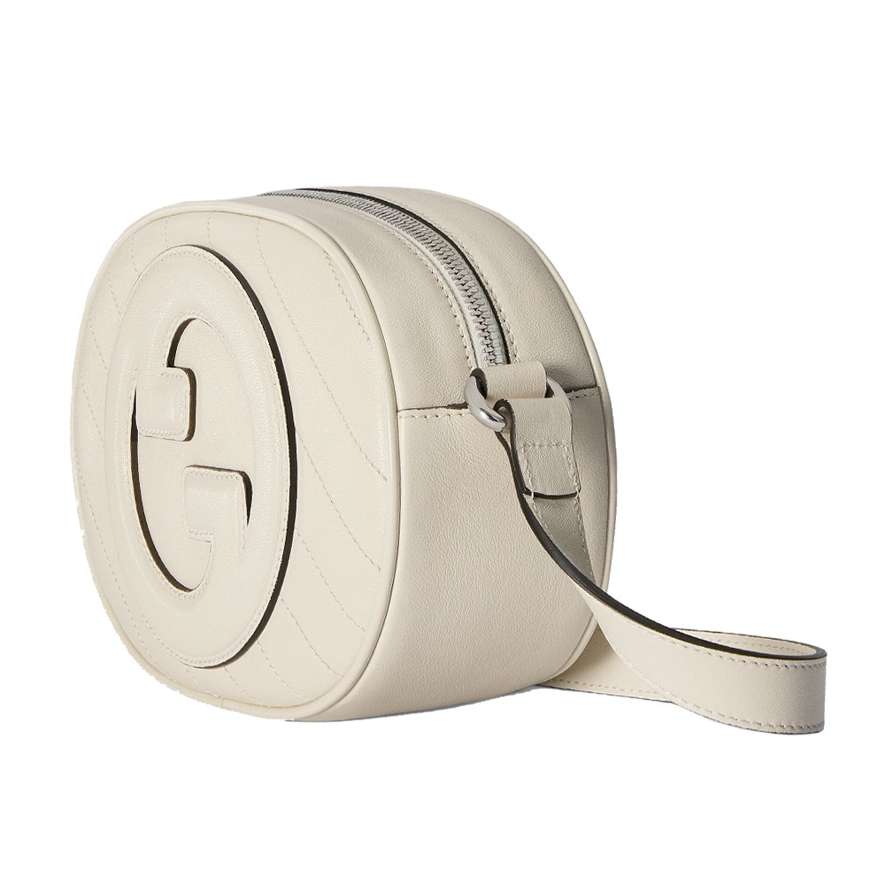 【GUCCI 古馳】760175 新款BLONDIE橢圓款肩背斜背相機包(白色)